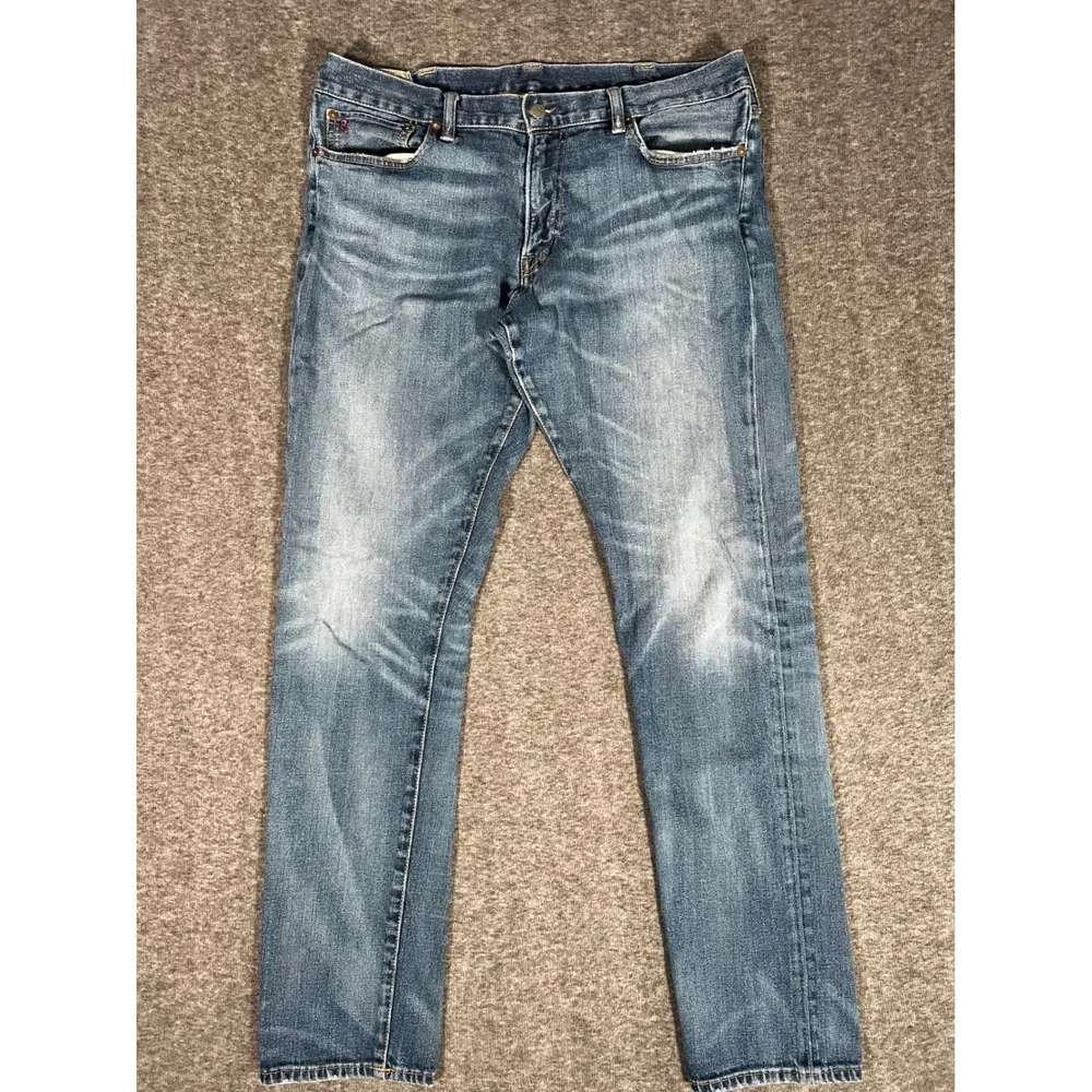 Vintage Polo Ralph Lauren Sullivan Slim Denim Jeans Mens 38x34 Medium Wash Blue